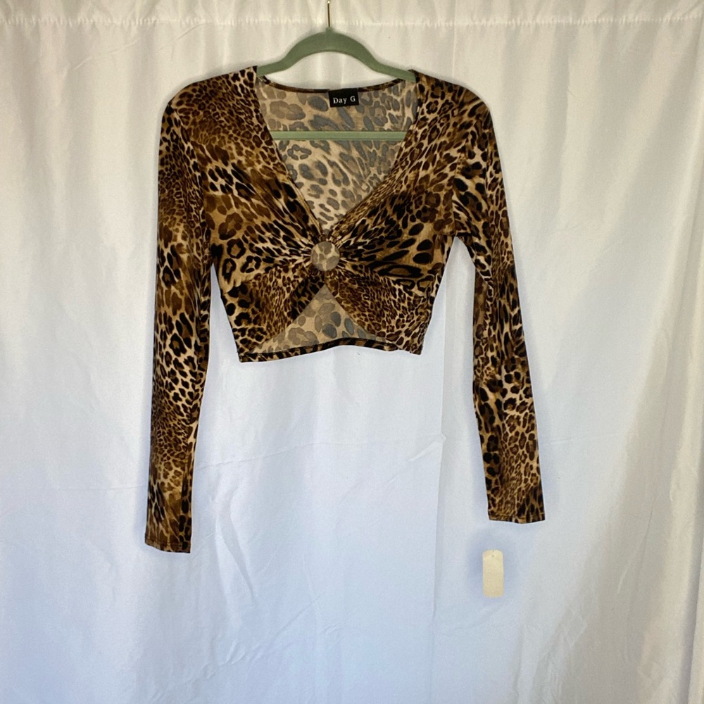 Cheetah Print cropped long sleeve